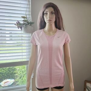 Nike dri fit pink gold short sleeves top tee t shirt workout exercise